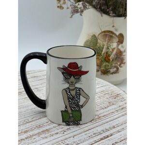 Hipster Tiger Red Hat Animal Coffee Mug 17.5 oz. by Signature Housewares NWOB